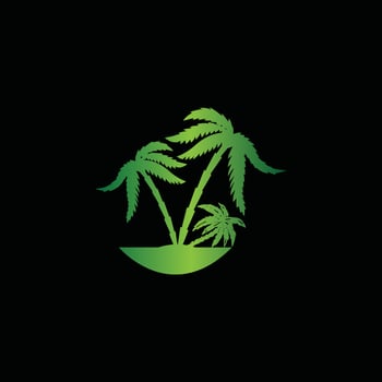 green palm tree, tree logo design vector
