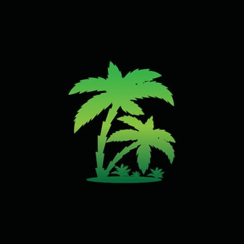 green palm tree, tree logo design vector