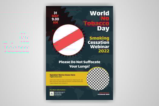 World No Tobacco Day Flyer Poster No Smoking Template Design Layout Free Download vector