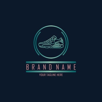 Shoes footwear logo template design for brand or company and other vector