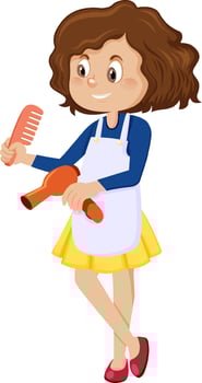 Woman hairdresser holding her tools vector