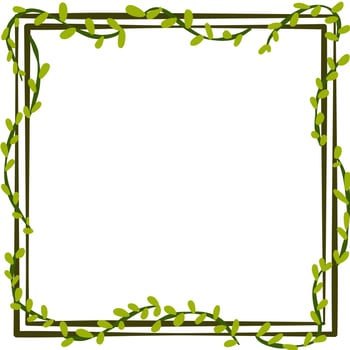 Flowers and leaves border or frame vector