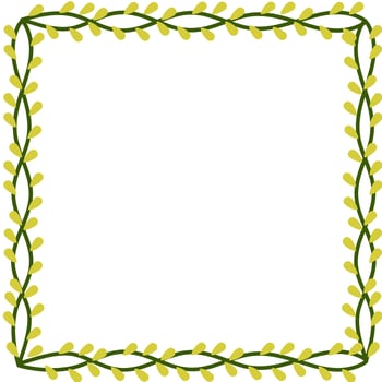 Flowers and leaves border or frame vector
