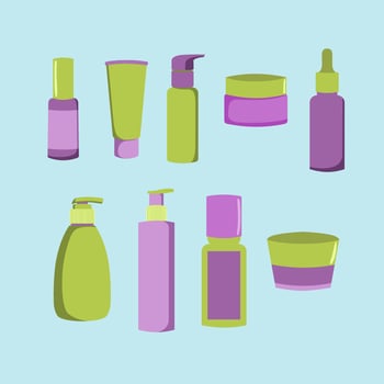 Set of skincare products vector