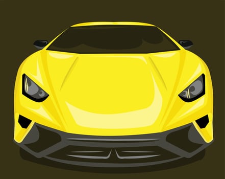 lux yellow sport car vector