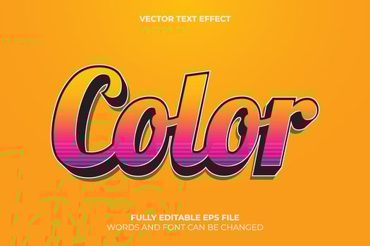 Editable 3D Vector Text Effect Template