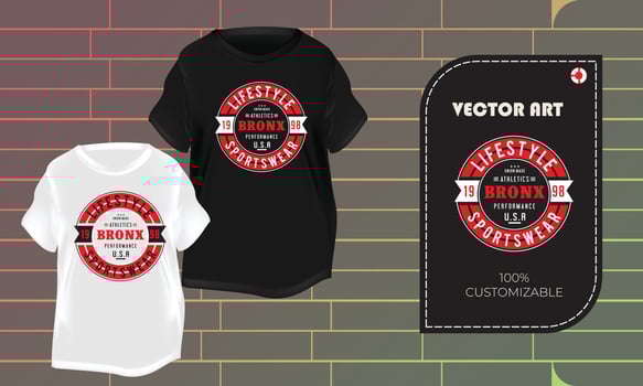T shirt design USA NYC Brooklyn Lifestyle Apparel design front side vintage Garments athletic sportswear vector