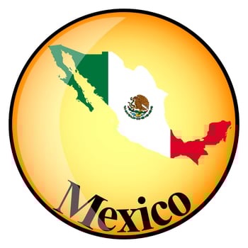 orange button with the image maps of Mexico vector