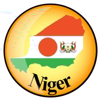 orange button with the image maps of Niger vector