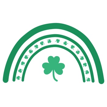 Rainbow and shamrock leaf. vector