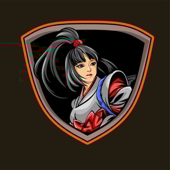 beautiful female character esport logo, for team, squad gaming esport logo vector