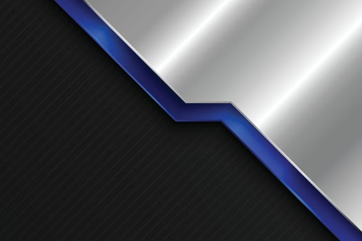 Vector abstract blue and grey with metal black space design modern futuristic background.