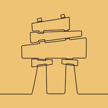 continuous line drawing on board vector