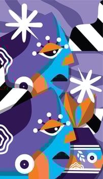 Family Cubism Illustration vector
