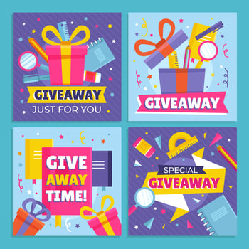 Give Away Creative Industry on Social Media Post vector