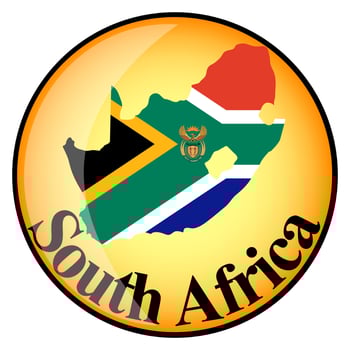 orange button with the image maps of South Africa vector