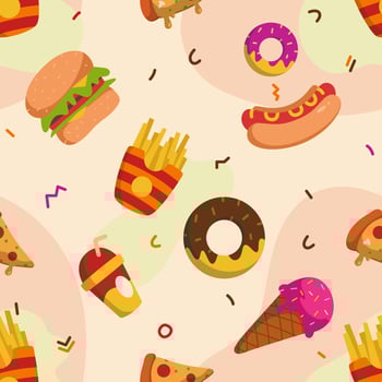 Junk Food Seamless Pattern vector