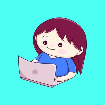 Character Illustration of People Working in Front of Laptop vector