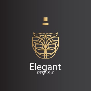perfume logo, unique and luxurious logo. can be used for luxury themed logos vector