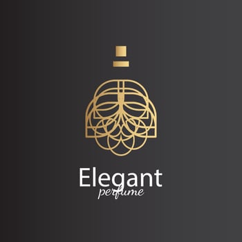 perfume logo, unique and luxurious logo. can be used for luxury themed logos vector