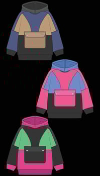 hoodie oversize isolated on the black background. vector