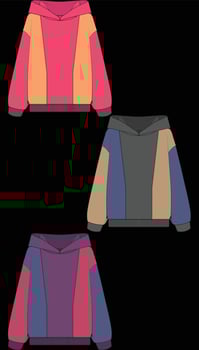 hoodie oversize isolated on the black background. vector