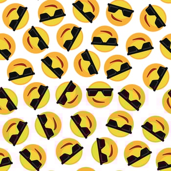 Emoticon seamless pattern. Fun emoticon seamless background vector