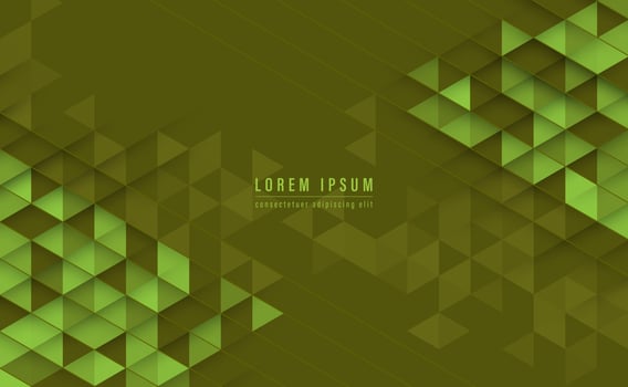 Green triangular shapes with line stripe modern abstract background. Vector illustration