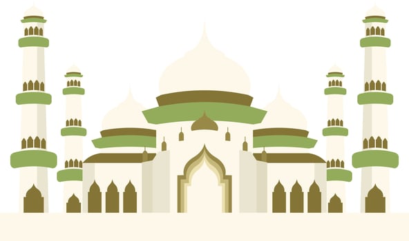 Islamic mosque building vector illustration