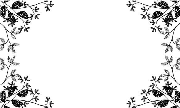 floral frame silhouette vector