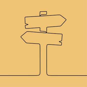 continuous line drawing on board vector