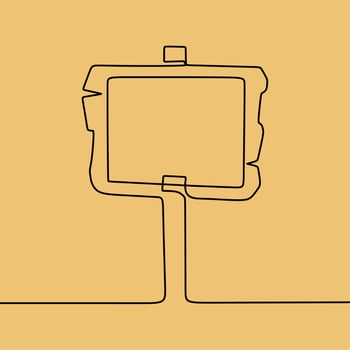 continuous line drawing on board vector