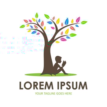 kid and tree logo vector