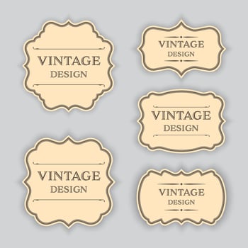 Vector set vintage label and frame for banner design.