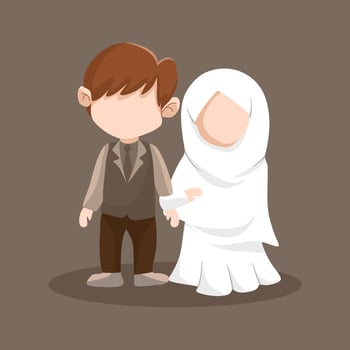 Muslim Wedding Couple vector