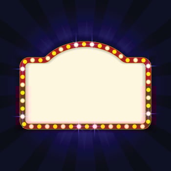 Cinema background with glowing neon vector