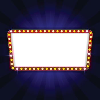 Cinema background with glowing neon vector