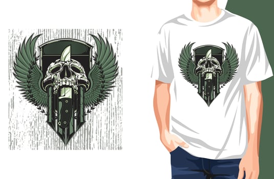 Skull Chef T Shirt.Can be used for t-shirt print, mug print, pillows, fashion print design, kids wear, baby shower, greeting and postcard. t-shirt design vector