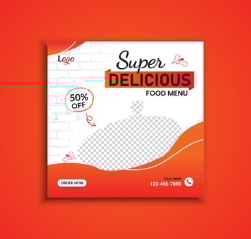 Corporate modern food menu social media post and web banner template layout vector