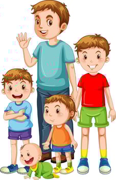 Different ages people group vector