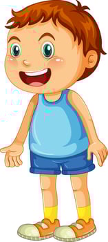 Cute boy cartoon character on white background vector