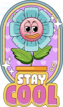 Flower with word expression comic style vector