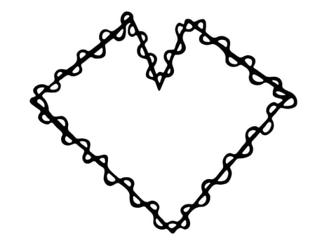 Simple hand drawn heart illustration. Cute valentine's day heart doodle. Love clipart vector