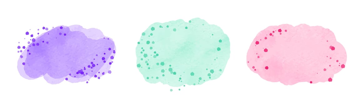 A set of pastel watercolor spots as a background for inscriptions. Collection of colorful backgrounds vector