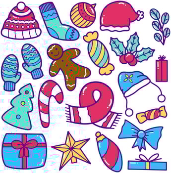 Christmas Element Doodle Illustration.ai vector