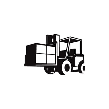 black forklift logo vector