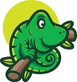 CHAMELEON LOGO MASCOT CARTOON vector