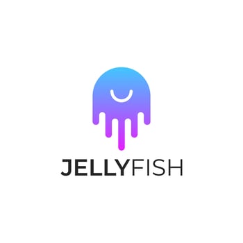 jellyfish smile gradient colorful logo vector icon