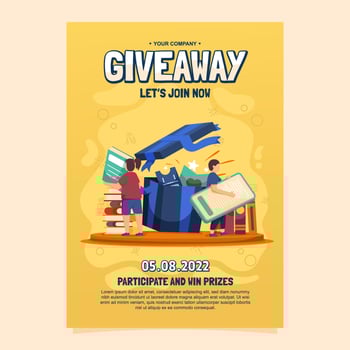 Giveaway Poster Book Collection Store vector