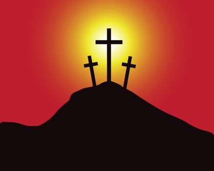Sacred mountain Golgotha vector